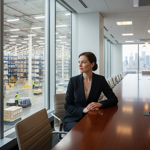 Business owner relaxing, free from logistics stress